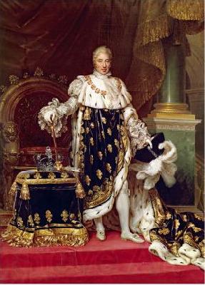 Jean Urbain Guerin Portrait of the King Charles X of France in his coronation robes France oil painting art